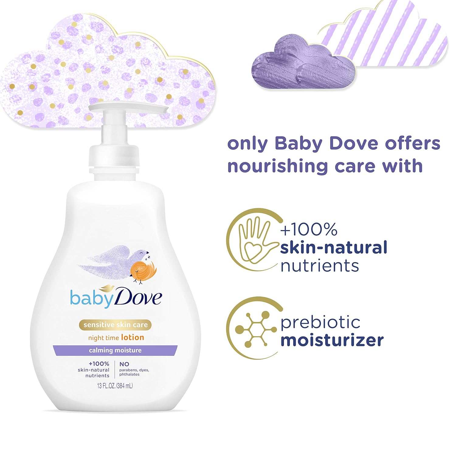 Baby Dove Sensitive Skin Care Baby Lotion For a Soothing Scented Lotion Calming Moisture Hypoallergenic and Dermatologist-Tested 13 oz - Image 9